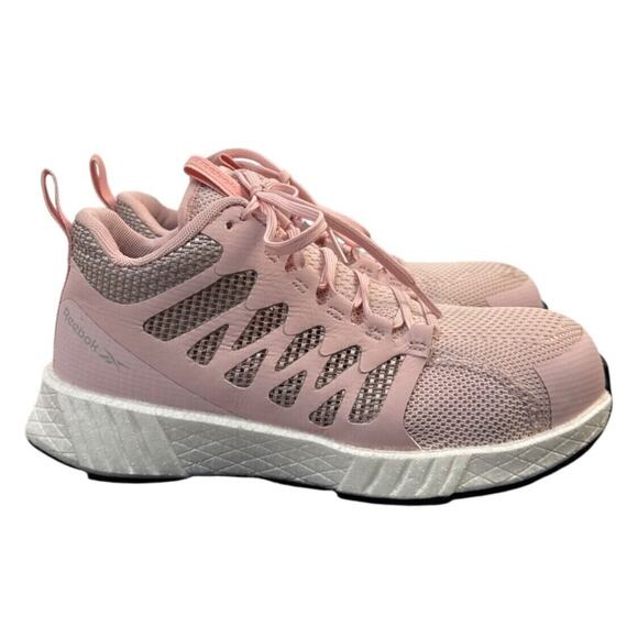 Reebok Athletic Work Shoe Fusion Flexweave Comp Toe EH SR Women's 7W Pink RB339 - Picture 1 of 10
